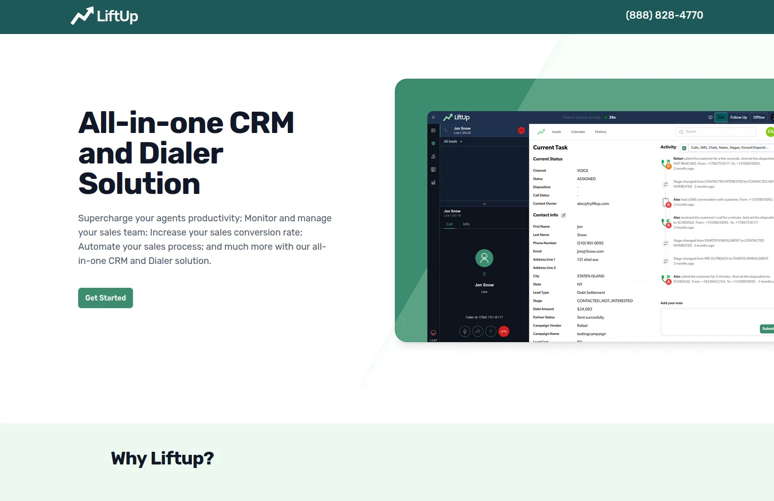 Liftup public portal and ad-campaign landing page