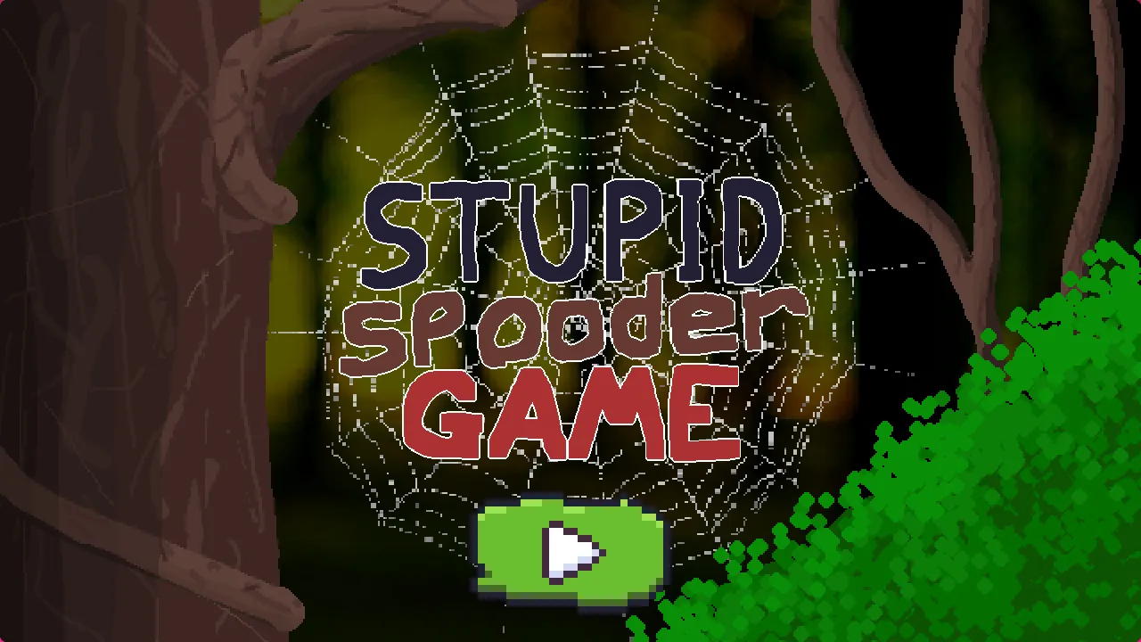 Stupid Spider game title screen, built in Rust with the Bevy engine