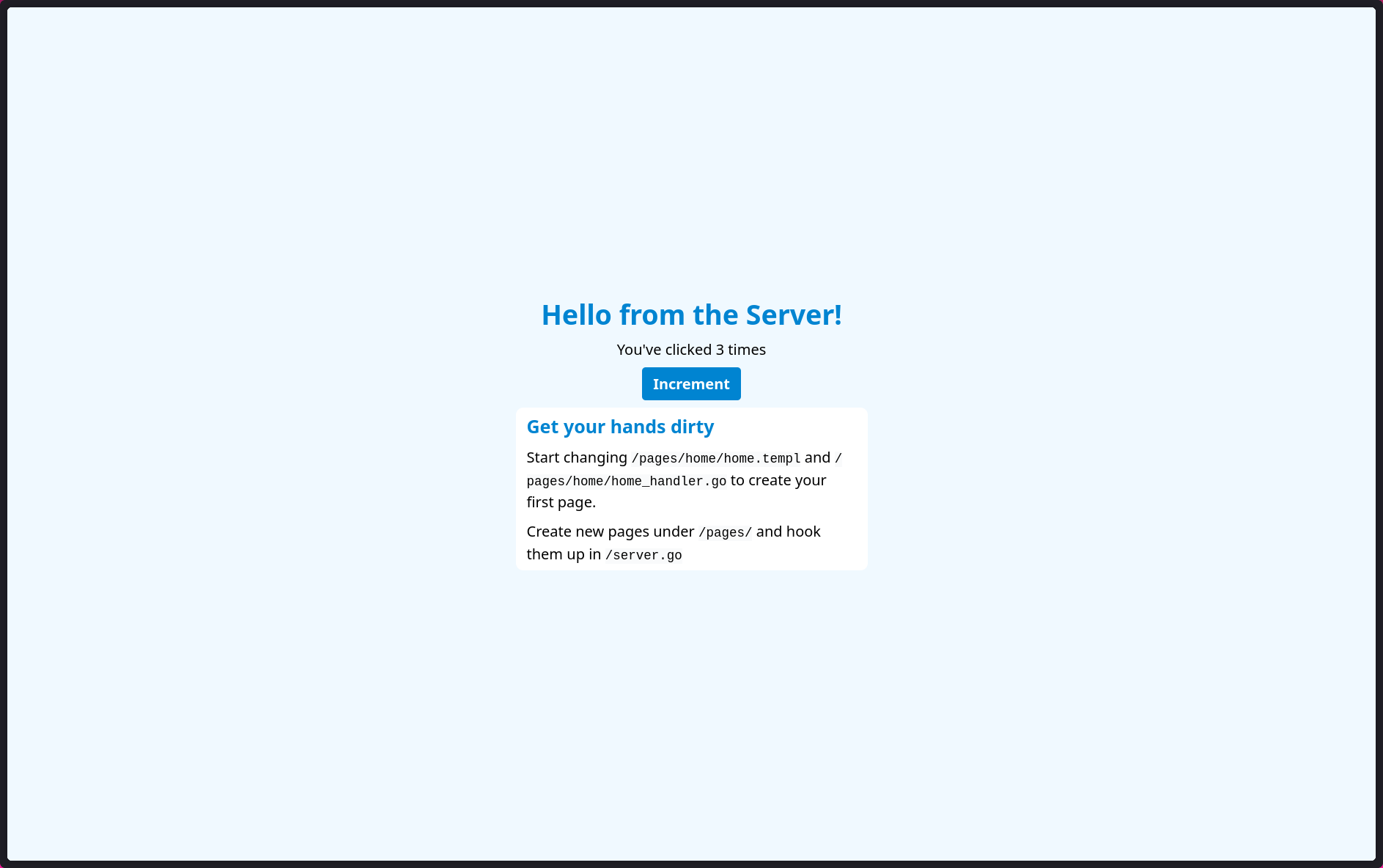 sample project image - Go HTMX Front end Template